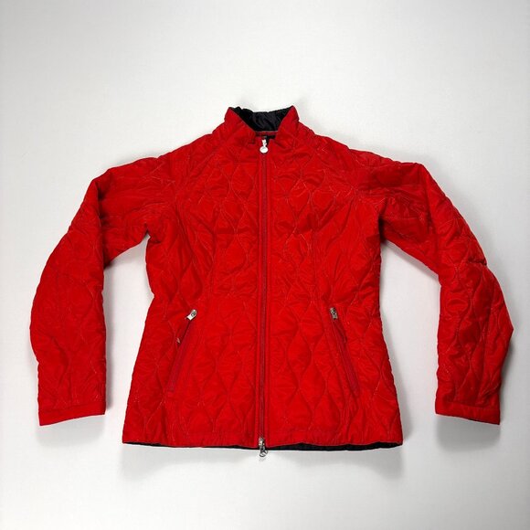 Vintage Nike Womens Quilted Puffer Jacket Red Sz M Y2K Winter Coat - Picture 1 of 11